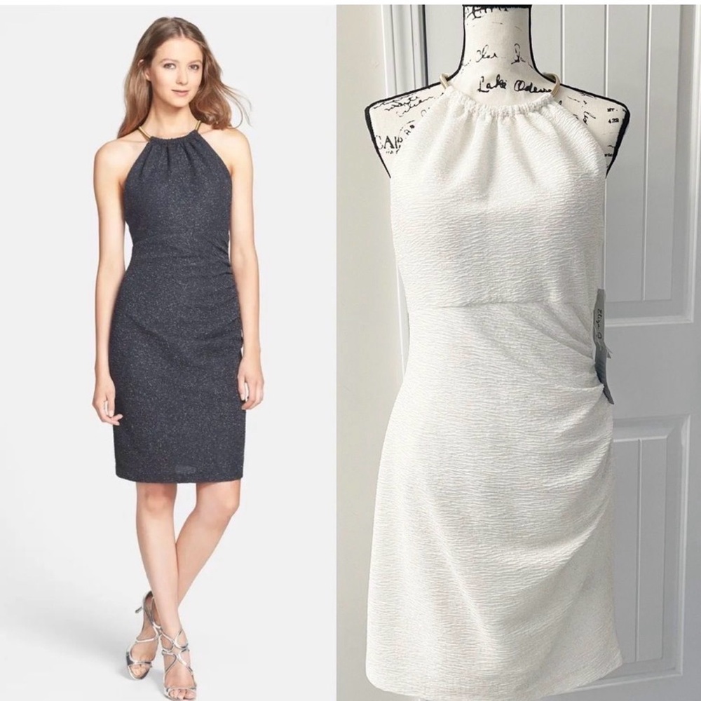 Eliza J Furuko Sparkle glitter white party dress